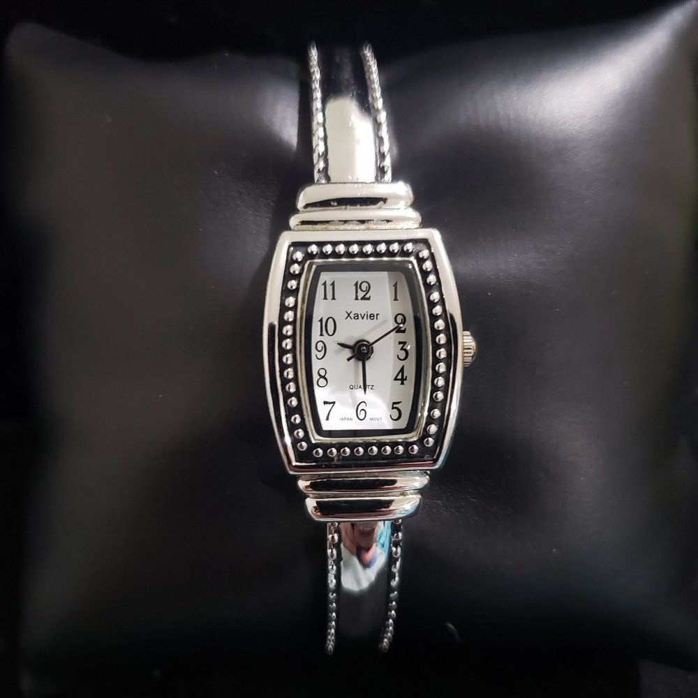 Xavier Brand silver bangle watch